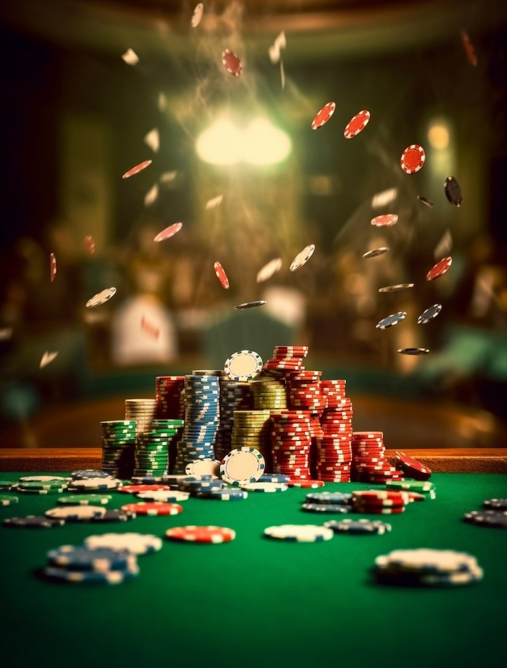Meja Texas Hold'em Bonus dengan layout kartu dan area taruhan di pilar slot